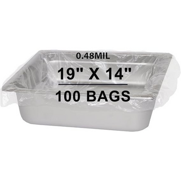 19X14 inches Poly Pan Liners 0.48 Mil Third and Quarter Pans Med and Deep PTL
